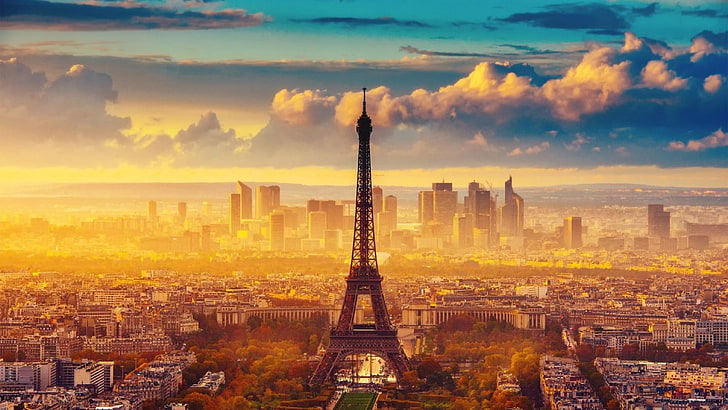 Torre Eiffel, vista da rua, Paris, HD papel de parede