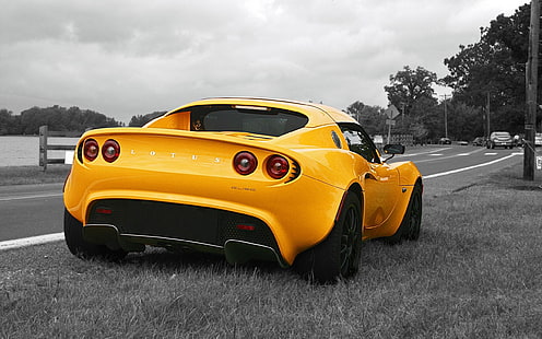 Жълт Lotus Elise Cars, жълт спортен автомобил, Автомобили, Lotus, автомобил, жълт, HD тапет HD wallpaper