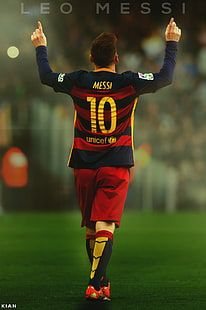 Lionel Messi, fútbol, ​​Photoshop, efectos, FC Barcelona, Fondo de pantalla HD HD wallpaper