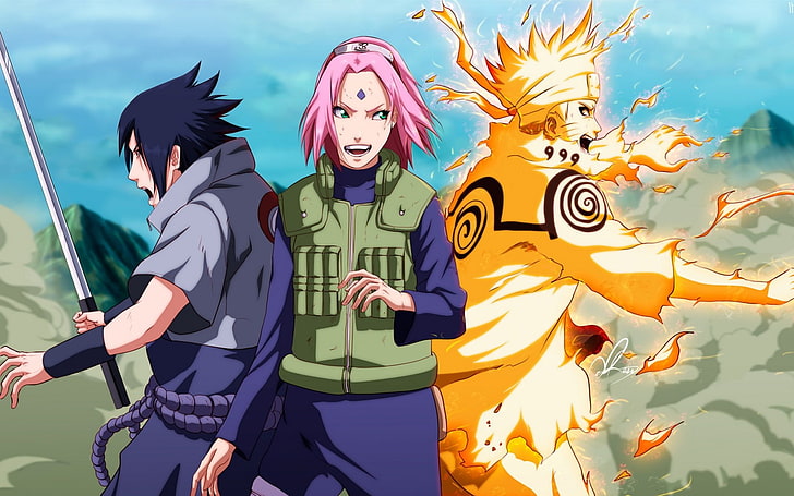 Sasuke, Sakura und Naruto Wallpaper, Manga, Naruto Shippuuden, Uchiha Sasuke, Uzumaki Naruto, Haruno Sakura, HD-Hintergrundbild