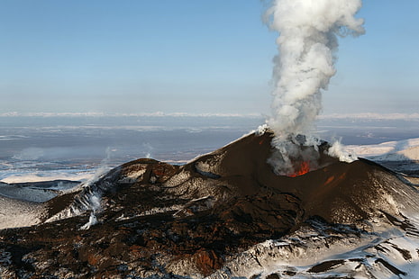 Vulkane, Vulkan, Eruption, Kamtschatka, Halbinsel Kamtschatka, Russland, Stratovulkan, Tolbachik, Vulkankomplex, HD-Hintergrundbild HD wallpaper