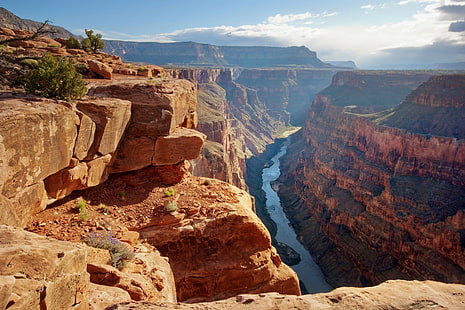 USA, Grand Canyon, flod, natur, berg, landskap, vagga, HD tapet HD wallpaper