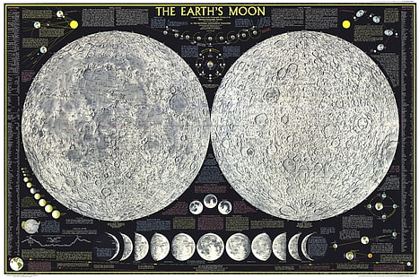 رسوم بيانية للقمر 7104x4711 Space Moons HD Art ، Moon ، infographics، خلفية HD HD wallpaper