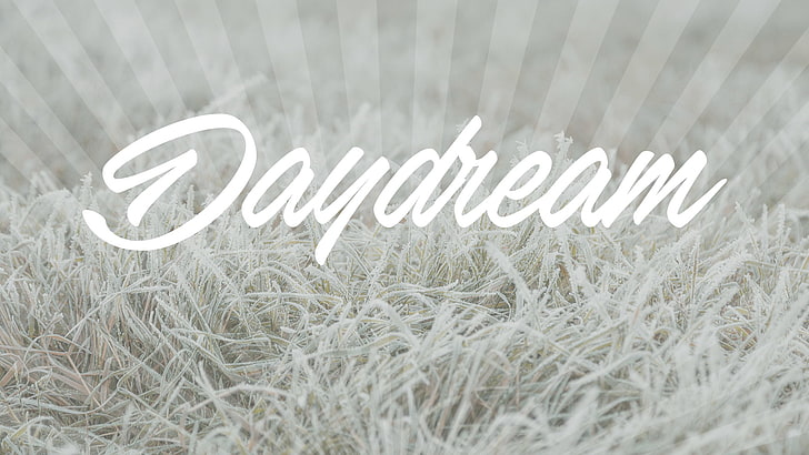 daydreaming, grass, landscape, snow, text, HD wallpaper