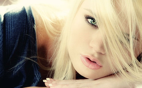 Портрет Cute Blonde Girl Beautiful, женская черная рубашка, портрет, милая, блондинка, девушка, красивая, HD обои HD wallpaper
