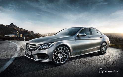 szary sedan Mercedes-Benz, Mercedes-Benz, Mercedes, Sedan, 2014, klasa C, W205, Tapety HD HD wallpaper