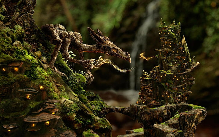 alam, seni fantasi, makhluk, hutan, karya seni, seni digital, Wallpaper HD