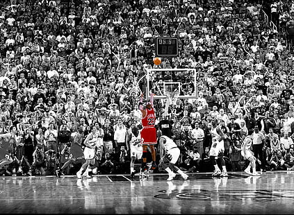 basket, nba, 5,2 sec tiro, Chicago vs. Utah, giordania, finale, 1998, michael jordan, tiro vincente, per la vittoria, air jordan, Sfondo HD HD wallpaper