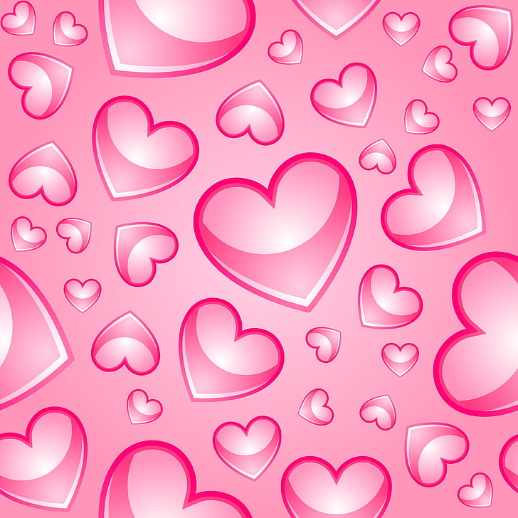 Fondos de pantalla de corazones de color rosa, fondo, rosa, corazones, Fondo  de pantalla HD | Wallpaperbetter