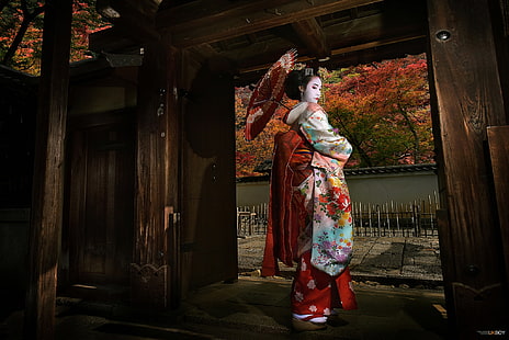 flicka, Japan, geisha, HD tapet HD wallpaper