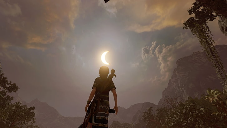 Tomb Raider'in Gölgesi, Lara Croft, PlayStation 4, video oyunları, ekran görüntüsü, HD masaüstü duvar kağıdı