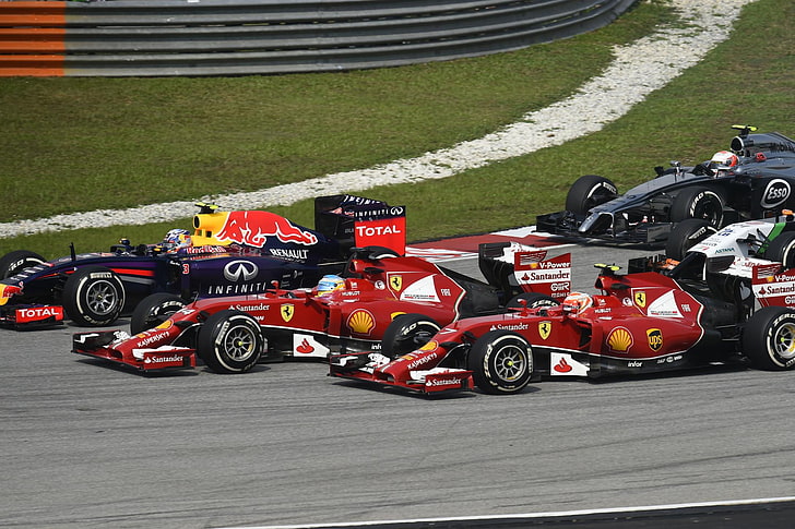 2014 فيراري F14 T_F1 سباقات سيارة، خلفية HD