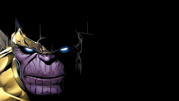 ilustracja fioletowego bohatera, Thanos, komiksy, Marvel Comics, Tapety HD