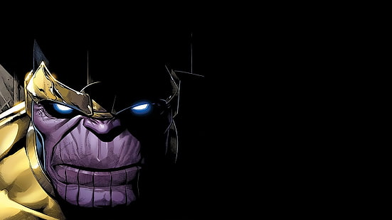purple hero illustration, Thanos, comics, Marvel Comics, HD wallpaper HD wallpaper