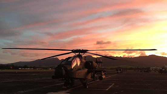 Apache, Apache хеликоптер, атака, атака хеликоптер, ah64, ah-64, американска армия, армия, хеликоптер, Хавай, САЩ, HD тапет HD wallpaper