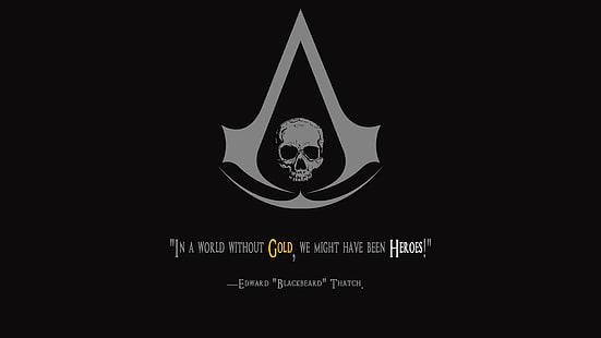 logotipo da cabeça do crânio, Assassin's Creed, Assassin's Creed: Black Flag, HD papel de parede HD wallpaper