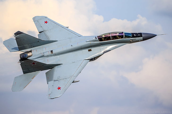 gray fighter jet, fighter, the plane, Russian, multipurpose, Fulcrum-F, The Russian air force, The MiG-35, generation 