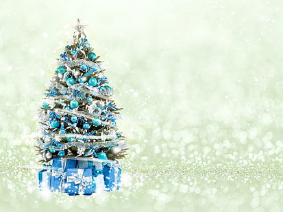 ツリー、新年、クリスマス、メリークリスマス、装飾、クリスマス、休日のお祝い、 HDデスクトップの壁紙 HD wallpaper