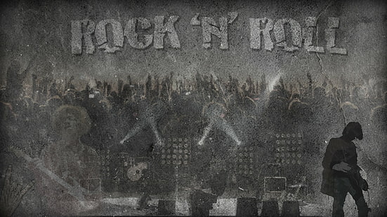 موسيقى الروك آند رول ، كورت كوبين ، جيمي هندريكس ، كلاسيك روك ، بروجريسيف روك ، أحادية اللون، خلفية HD HD wallpaper