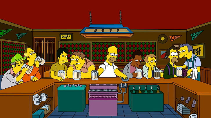 The Simpsons Bar Homer HD การ์ตูน / การ์ตูนเรื่องซิมป์สันบาร์โฮเมอร์, วอลล์เปเปอร์ HD