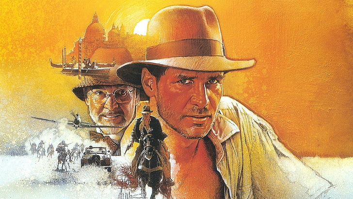 film, Indiana Jones, Indiana Jones e l'ultima crociata, Harrison Ford, Sean Connery, Sfondo HD