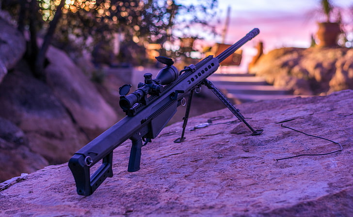 rifle, sniper, self-loading, heavy, Barrett M82, HD wallpaper