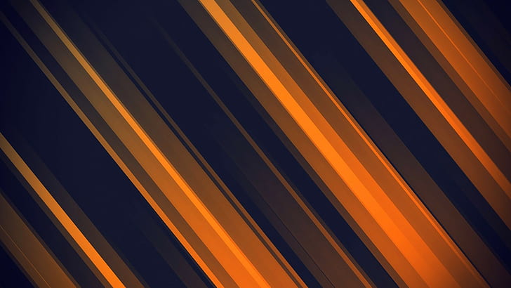 minimalisme, orange, rayures, lignes, Fond d'écran HD