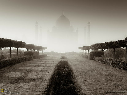 névoa, National Geographic, Taj Mahal, HD papel de parede HD wallpaper