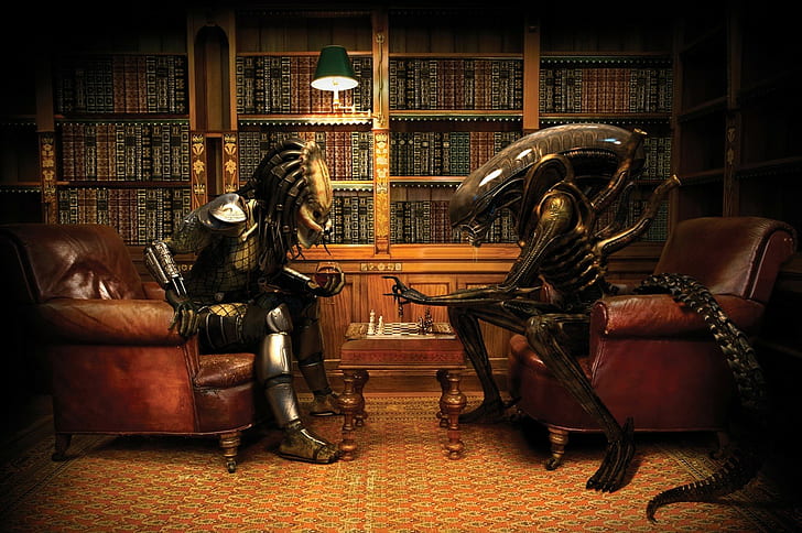 Predator (film), Xenomorph, scacchi, Alien vs. Predator, libri, Alien (film), Sfondo HD