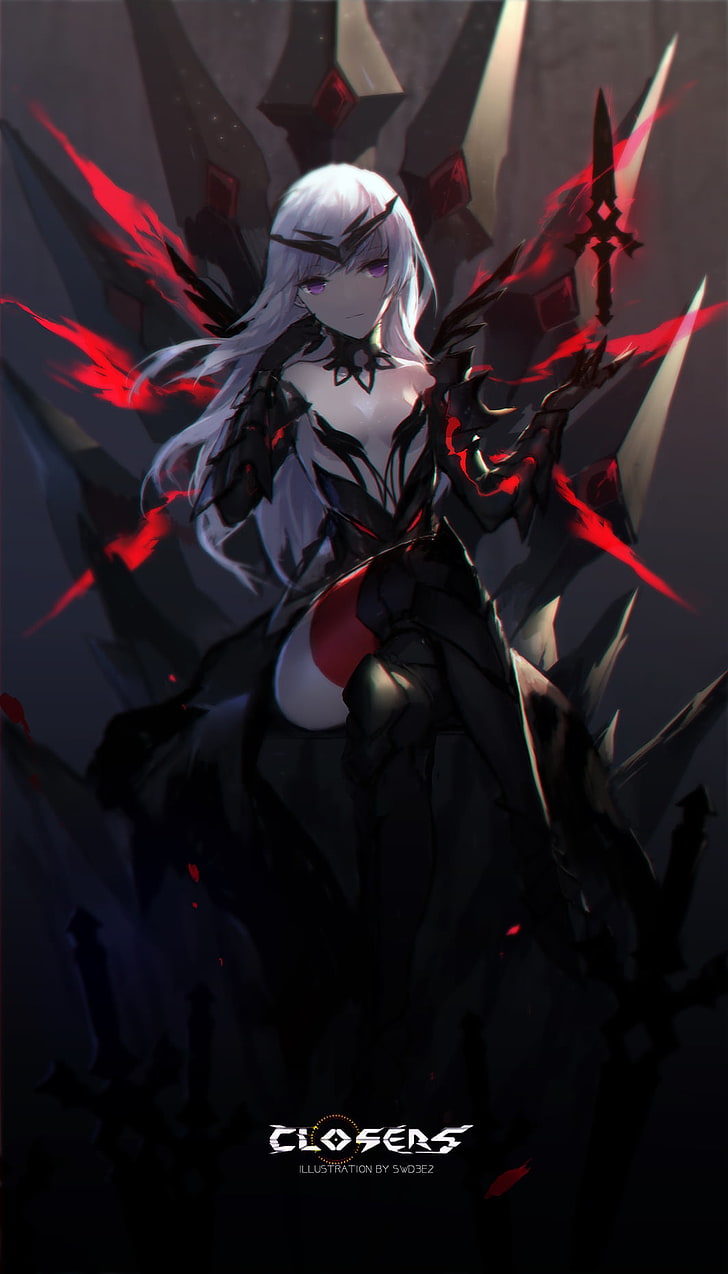 blau, rot und schwarz Anime Charakter Illustration, swd3e2, Closers, Kopfschmuck, Closers: Dimension Conflict, HD-Hintergrundbild, Handy-Hintergrundbild
