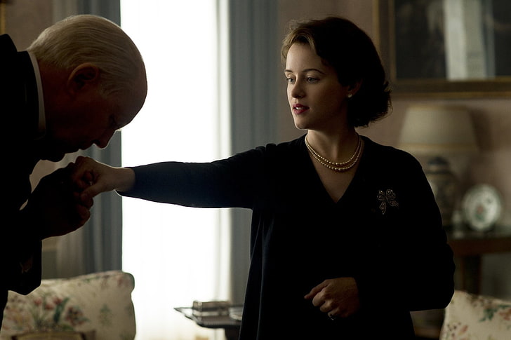 TV-show, The Crown, Claire Foy, John Lithgow, Queen Elizabeth II, Winston Churchill, HD tapet