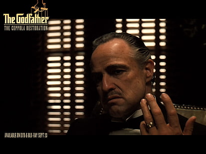 La scena del film Il padrino, Il padrino, film, Marlon Brando, Vito Corleone, Sfondo HD HD wallpaper