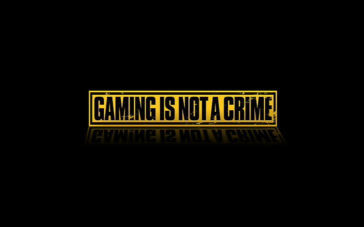 Gaming Crime Black HD, le jeu n'est pas un logo de crime, jeux vidéo, noir, jeu, crime, Fond d'écran HD