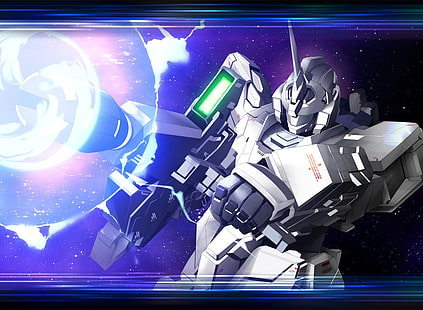 Roboterillustration, Einhorn Gundam, Gundam, Mobile Suit Gundam Einhorn, RX-0 Einhorn Gundam, Anime, HD-Hintergrundbild HD wallpaper