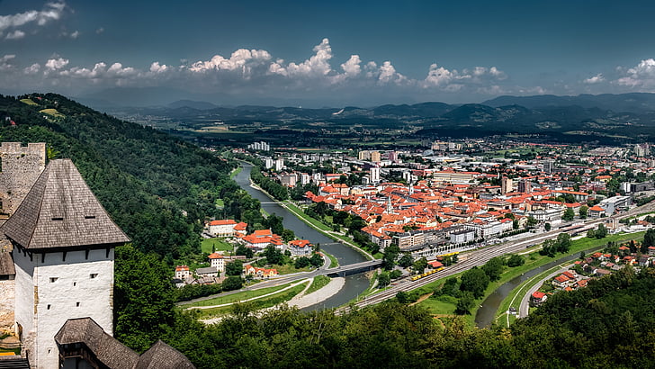 celje, slovenia, paesaggio urbano, panorama, europa, Sfondo HD