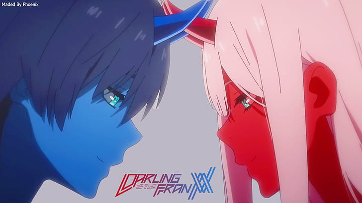 Anime, Darling in the FranXX, Hiro (Darling in the FranXX), Zero Two (Darling in the FranXX), HD tapet