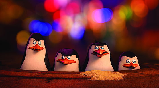 Penguins of Madagascar Movie, Penguins of Madagascar ainda captura de tela do filme, Desenhos animados, Madagascar, Pinguins, Engraçado, Filme, Privado, Bonito, Rico, Skipper, Kowalski, HD papel de parede HD wallpaper