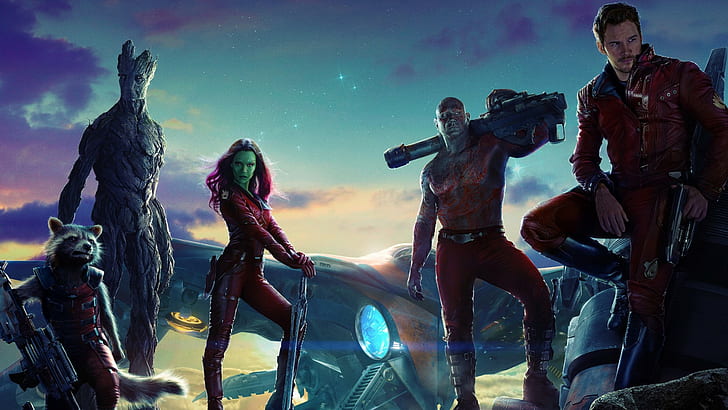 guardians of the galaxy groot star lord, HD wallpaper