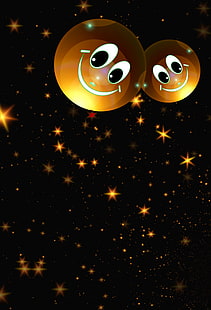 emoticon, stelle, felice, sorriso, Sfondo HD HD wallpaper