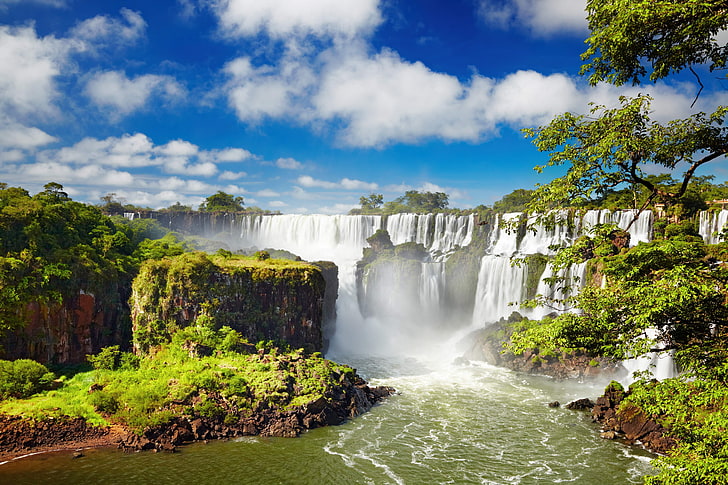 4K, Air Terjun Iguazu, Argentina, Air Terjun, Sungai Iguazu, Wallpaper HD