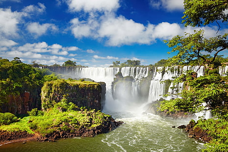 4K、アルゼンチン、イグアスの滝、滝、イグアスの川、 HDデスクトップの壁紙 HD wallpaper