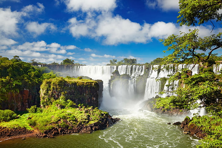 Iguazu Falls, vattenfall, Iguazu River, Argentina, HD, 4K, HD tapet