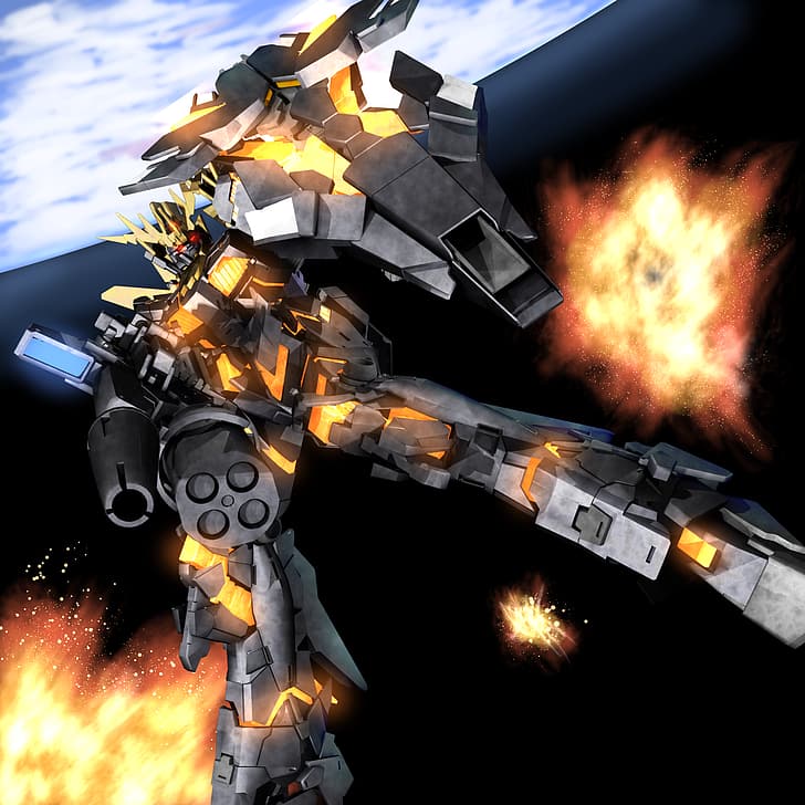 Banshee Norn อะนิเมะ mechs Gundam Super Robot Taisen Mobile Suit Gundam Unicorn งานศิลปะ ศิลปะดิจิตอล ศิลปะแฟนซี, วอลล์เปเปอร์ HD