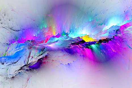 разноцветная абстрактная живопись, шприц, фон, краски, цвета, аннотация, HD обои HD wallpaper