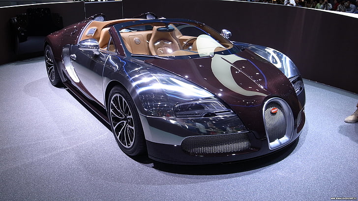 black Bugatti Veyron convertible coupe, bugatti, veyron, sport, car, HD wallpaper