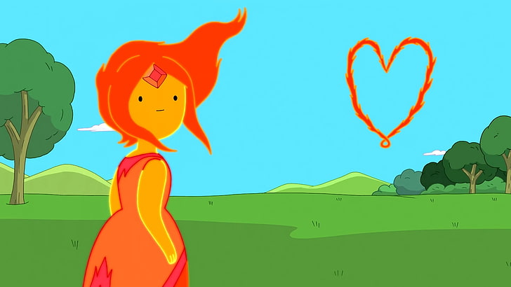 carta da parati personaggio ragazza, Adventure Time, bambini, opere d'arte, cuore, Flame Princess, Sfondo HD