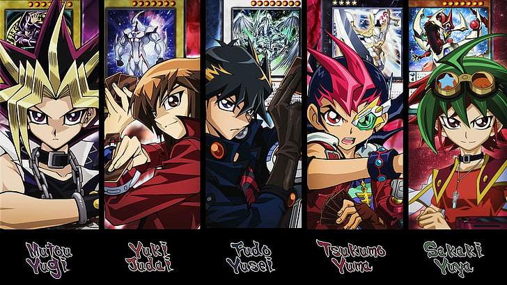 Yu-Gi-Oh!colagem de personagens, yugioh, Duelyst, anime, protagonista, HD papel de parede