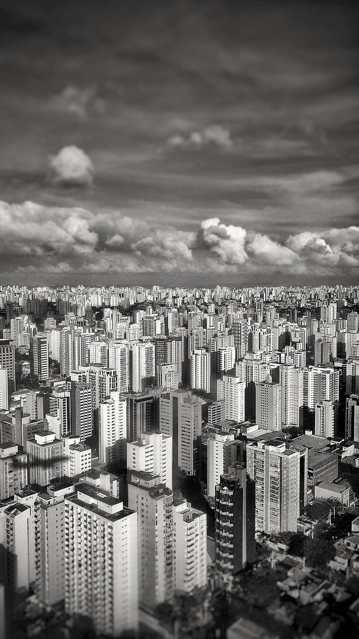 grå och svart abstrakt målning, São Paulo, Brasilien, HD tapet, telefon tapet