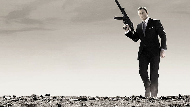 Quantum of Solace James Bond 007 Daniel Craig HD, man wearing black formal suit, movies, james, bond, 007, daniel, craig, quantum, solace, HD wallpaper