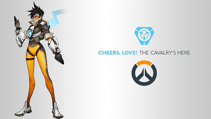 Overwatch Tracer character, Blizzard Entertainment, Overwatch, video games, logo, DXHHH101 (Author), Tracer (Overwatch), Lena Oxton, HD wallpaper